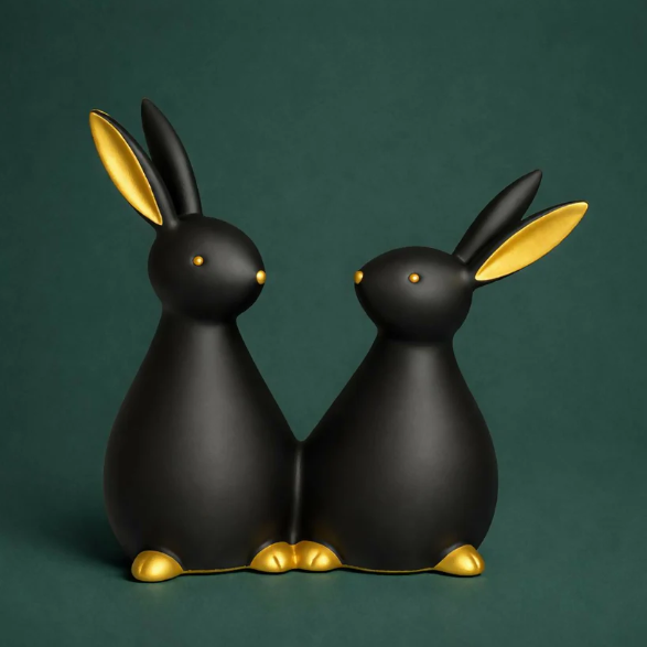 Rabbit Showpiece – Elegant Gold Accents & Modern Decor