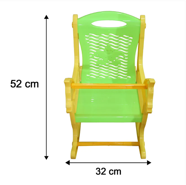 Kids Plastic Horse Rocking Chair, Baby Rocker Seat with Backrest (1 Pc)