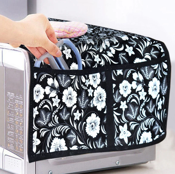 Microwave Oven Cover – Dust Protection with Utility Pockets | Tidy Table
