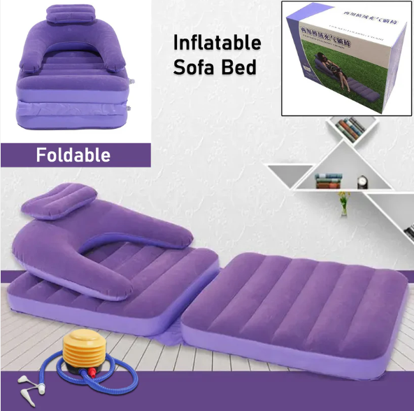 Inflatable Air Mattress – 2-in-1 Portable Lounger Sofa | Styleva