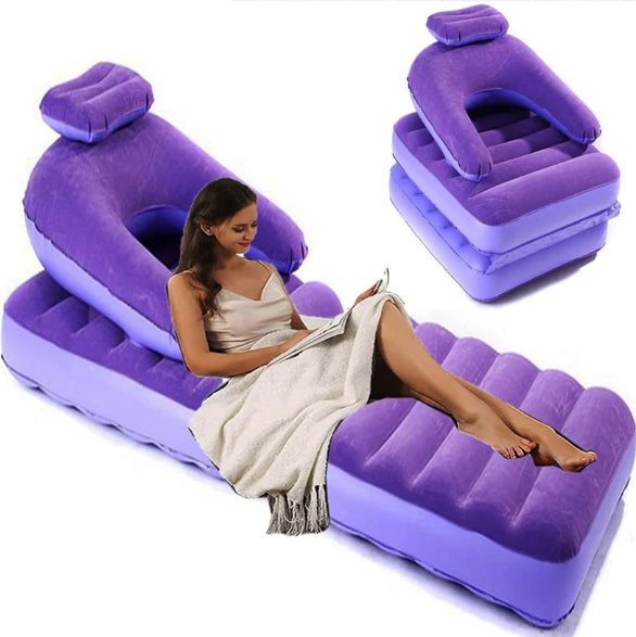 Inflatable Air Mattress – 2-in-1 Portable Lounger Sofa | Styleva
