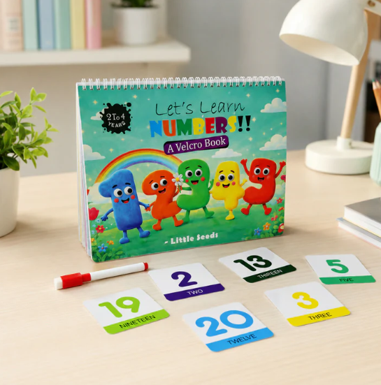 Learning Numbers Activity Book – Engaging Velcro Hands-On Kids Tool