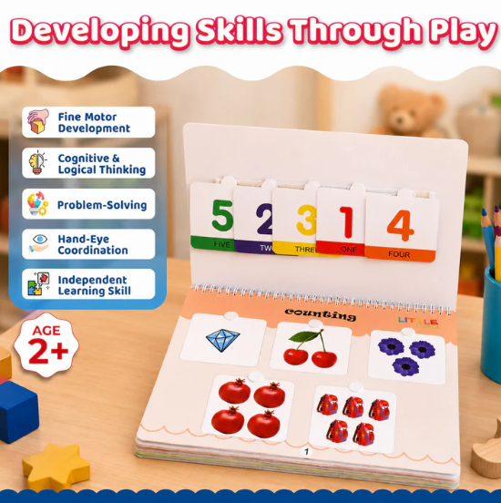 Learning Numbers Activity Book – Engaging Velcro Hands-On Kids Tool - Image 4