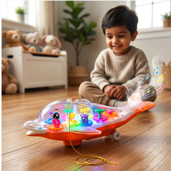 Colorful Musical Light-Up Dolphin Toy – Engage & Educate Kids - Image 4