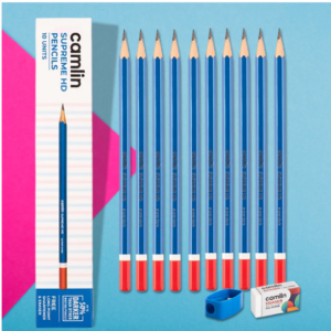 Wooden Pencil with Sharpener & Eraser – Vivid Colors & Smooth Drawing