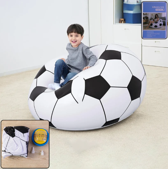 Inflatable Soccer Ball Lounge Chair – Fun & Comfortable for Kids