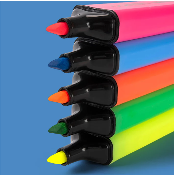 Highlighter Pens Set – 5 Assorted Vibrant Colours for Clear Marking - Image 4