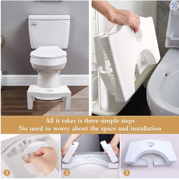 Toilet Squat Stool – Foldable, Non-Slip Bathroom Relief | storenzo