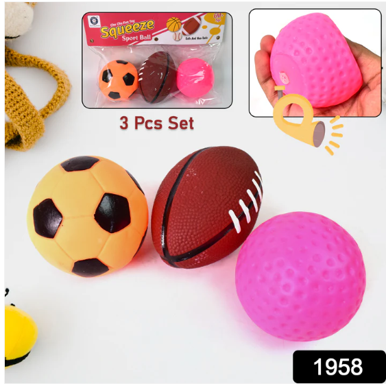 Kids Squeeze Ball Set – Soft & Non-Toxic Play Balls (Set of 3) | Aditi - Image 2