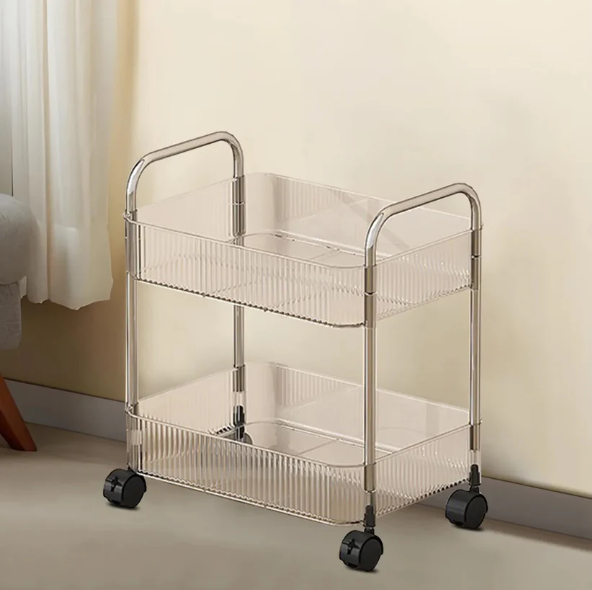 2 Layer Storage Trolley with Wheels – Compact & Movable Organizer