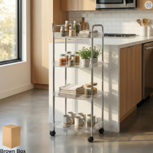 4 Layer Storage Trolley with Wheels – Multipurpose Organizer Cart