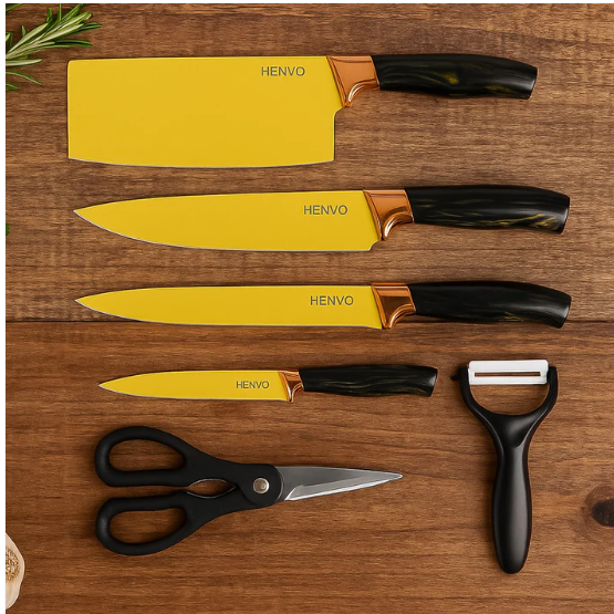 Professional Kitchen Knife Set – 6-Piece Stainless Steel Blades - Image 3