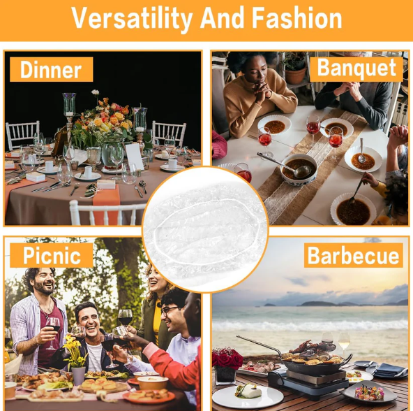 Elastic Table Cover – Waterproof & Round | Tidy Table (10 Pcs)