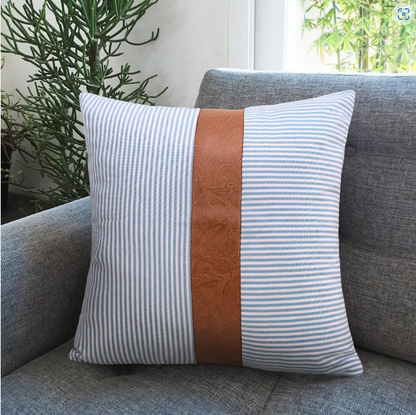 Leather & Cotton Pillow Covers – 20x20 Inch (2-Pack) | Styleva