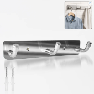 Stainless Steel Wall Mounted Coat Hook Rack – 3 Durable Hooks