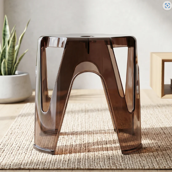 Transparent Plastic Stool Set – Indoor Outdoor Stackable 4 Pc