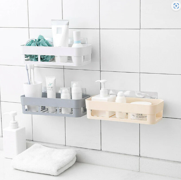 Shower Corner Caddy – Wall-Mounted Suction Shelf | Mist & Relax