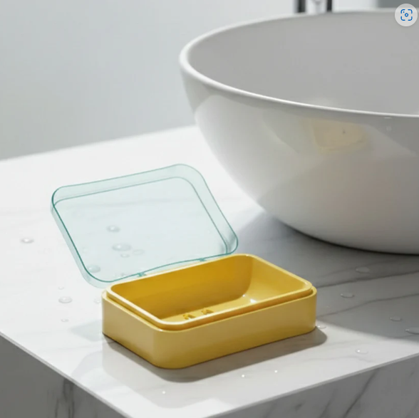 Plastic Soap Case with Cute Smiley Design – Travel Friendly & Hygienic