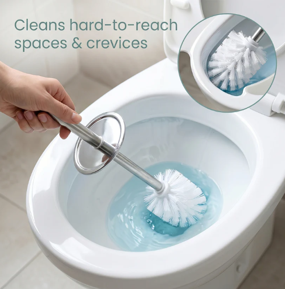 Toilet Cleaning Brush – Durable with Long Handle and Holder