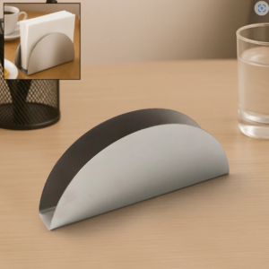 Stainless Steel Napkin Holder – Sleek Half-Moon Design