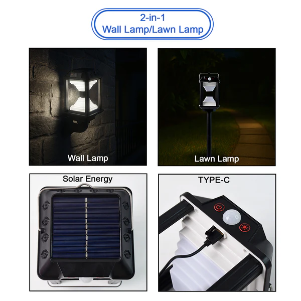Solar Induction LED Wall Lamp – Motion Sensor Outdoor Light - Image 2