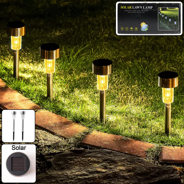 Solar Lawn Lamp Set – Eco-Friendly Stainless Steel Outdoor Lights - Image 3