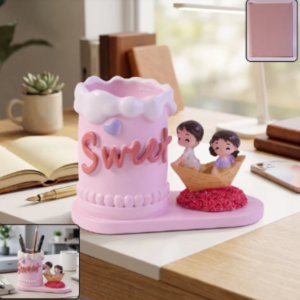 Pen Holder Stand – Decorative Resin Desk Organizer for Home & Office