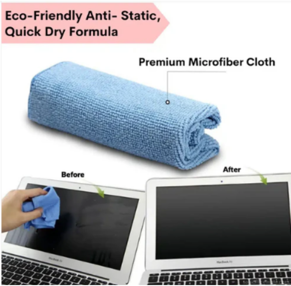 Screen Cleaner Spray – 3-in-1 Kit with Microfiber Cloth & Brush