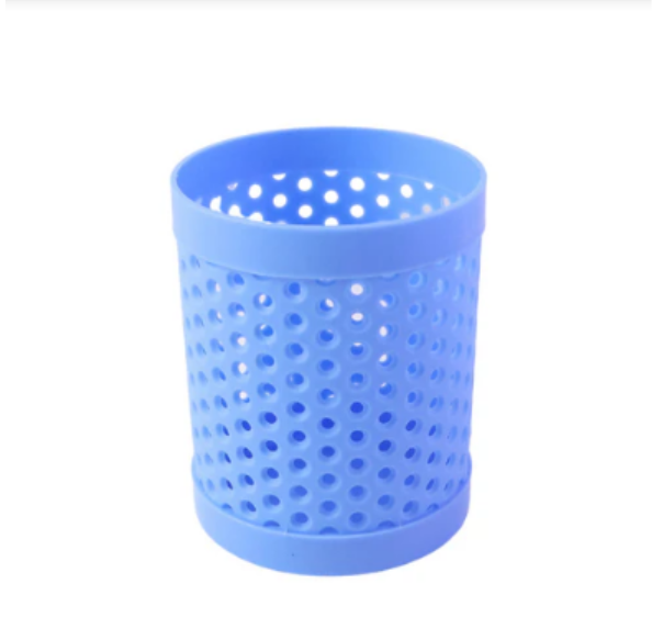 Desk Pen Stand – Round Perforated Design for Organized Workspace