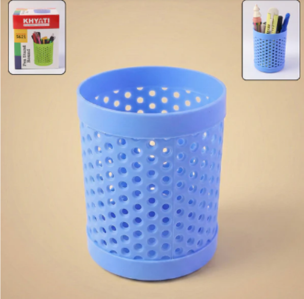 Desk Pen Stand – Round Perforated Design for Organized Workspace