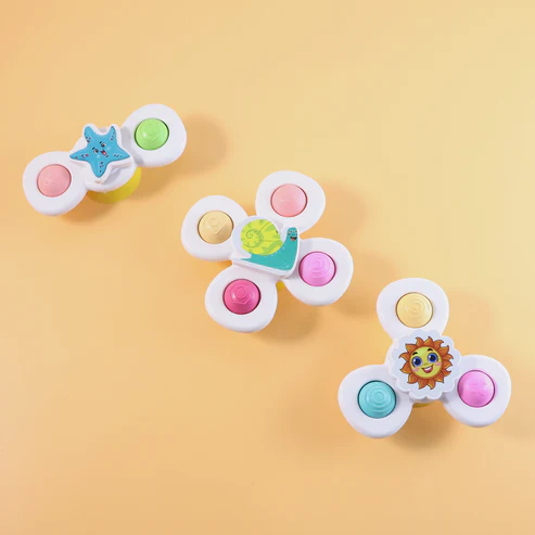 Baby Spinner Toy Set – Sensory Suction Toys for Motor Skills - Image 3