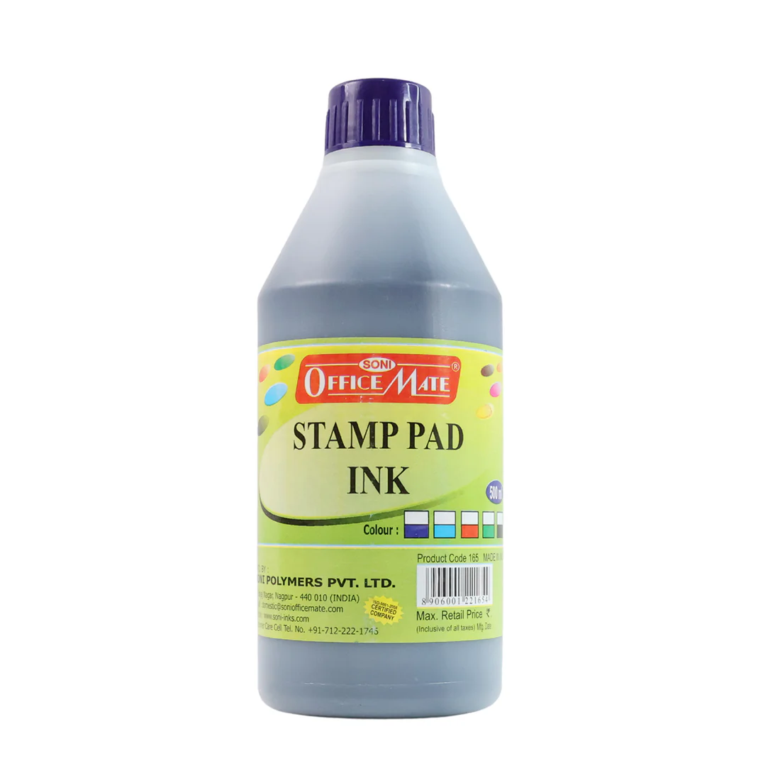 Stamp Pad Ink – 500 ml Violet Refill for Office Stamping