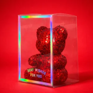 Red Glitter Teddy Bear – Perfect Gift for Special Occasions