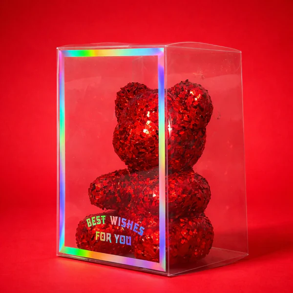 Red Glitter Teddy Bear – Perfect Gift for Special Occasions