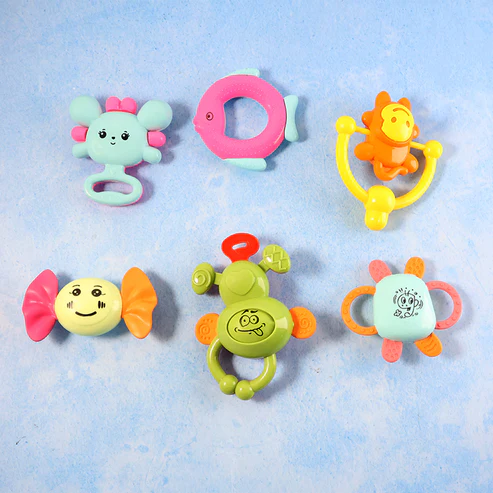 Baby Rattle Set – 6-in-1 Sensory Development Toys - Image 3