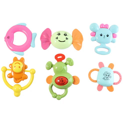 Baby Rattle Set – 6-in-1 Sensory Development Toys - Image 4