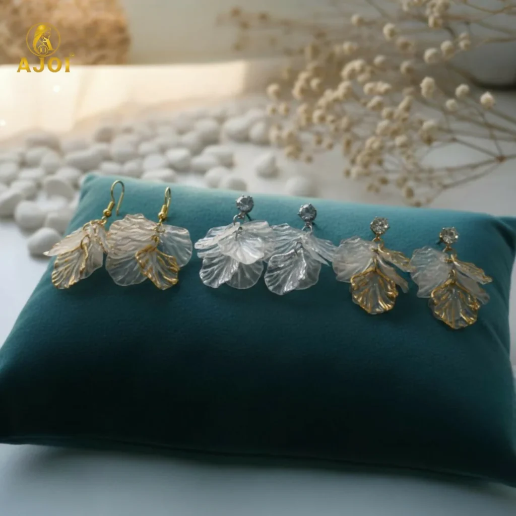 Leaf Drop Earrings Set