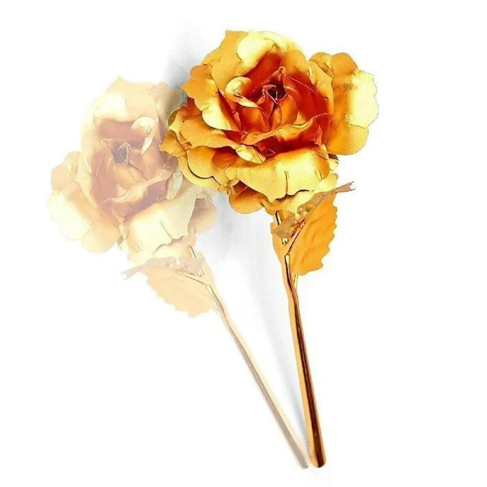 Golden Roses Set of 3 – Elegant 24K Gold Foil Forever Roses - Image 2