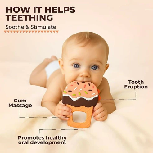 Silicone Baby Teether – Ice Cream Shape for Soothing Gums - Image 3