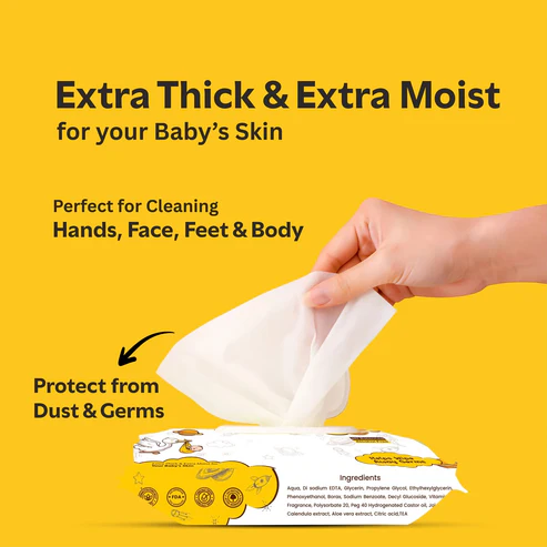Dreamease Baby Wipes for Newborns | Extra Thick & Moist, pH Balanced, Alcohol-Free - Image 2
