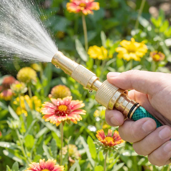 Golden Brass Garden Hose Water Nozzle Spray Gun with Quick Connect... - Image 4