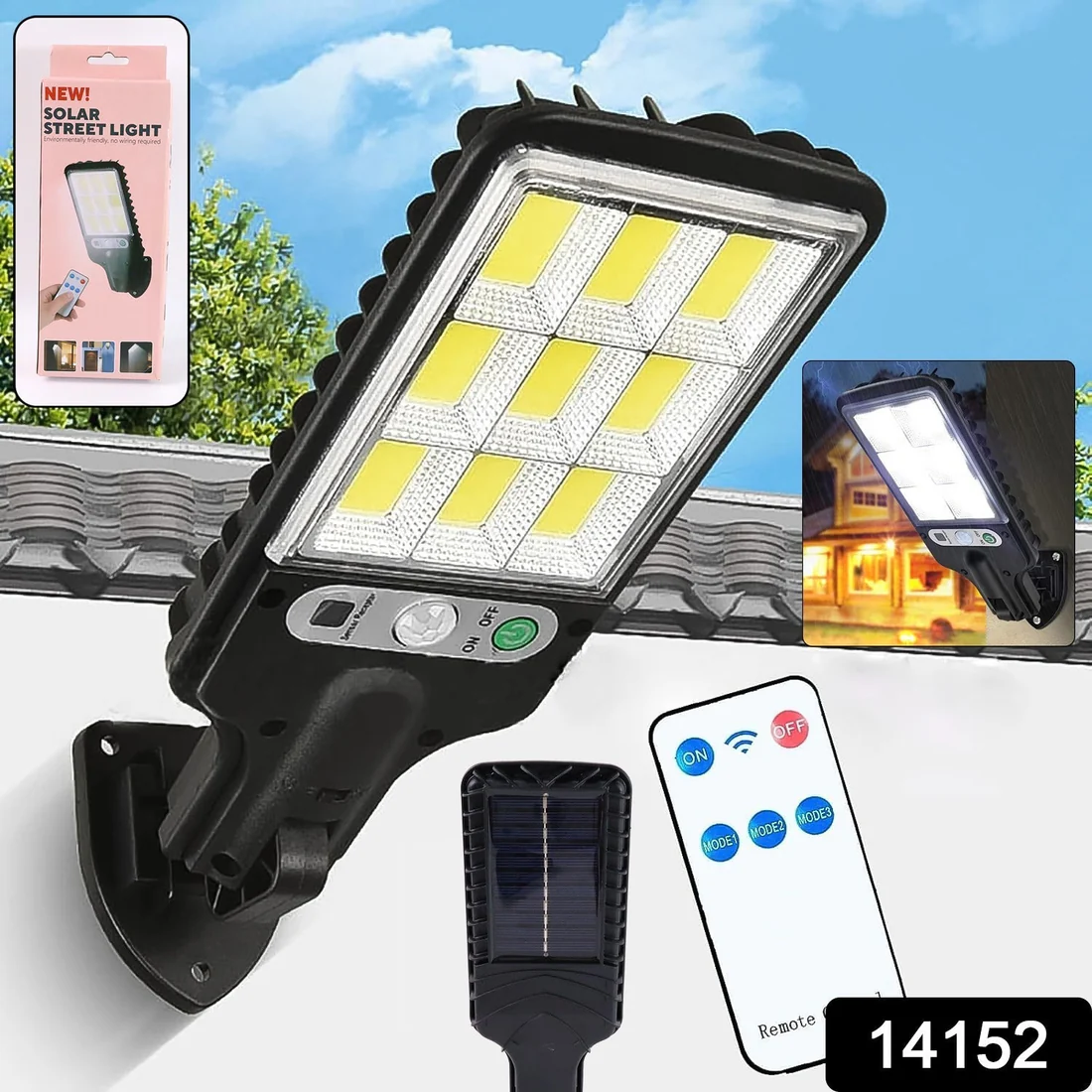 Solar LED Street Light – High Power with Motion Sensor & Remote Control - Image 5