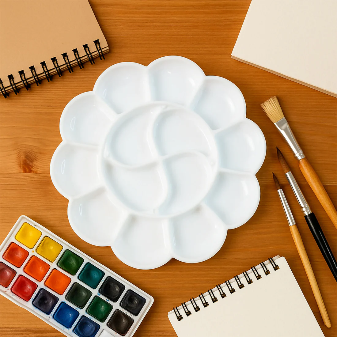 Color Mixing Palette – Spacious Flower-Shaped Paint Palette for Artists