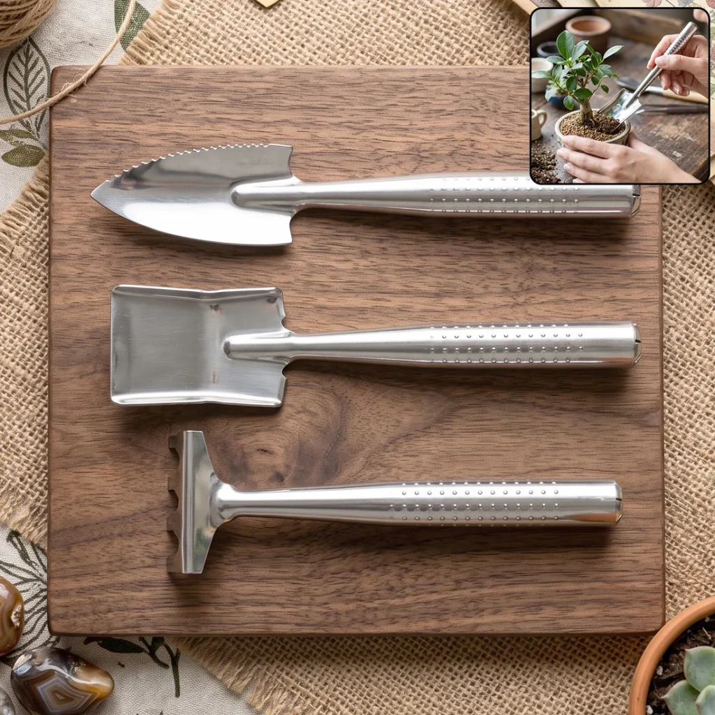 Stainless Steel 3 in 1 Garden Hand Tool Set Spade Rake and Fork (3 Pc Set)