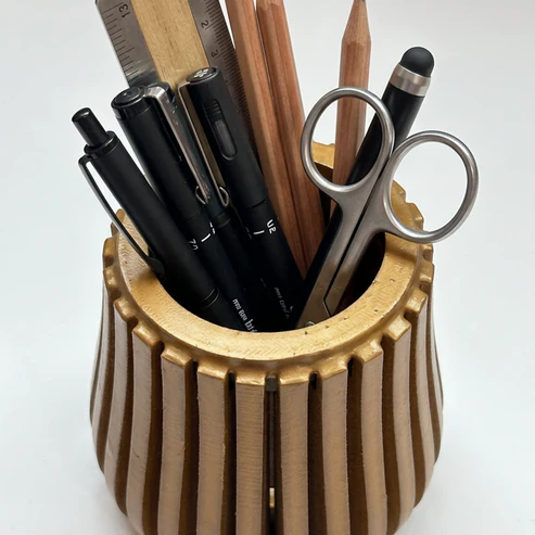 Modern Wooden Pen Holder – Premium MDF Desk Organizer for Stationery