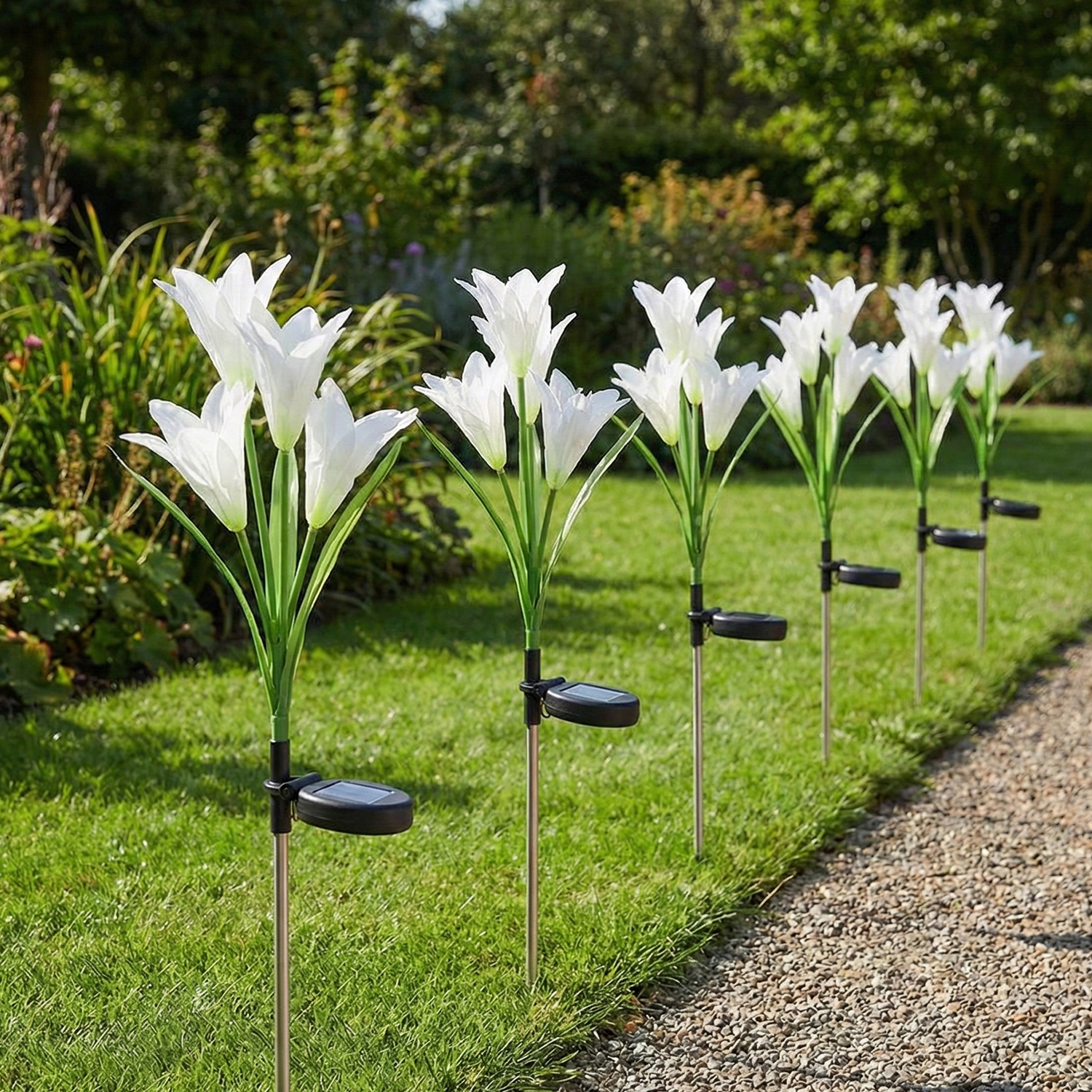 Solar Garden Flower Lights - (2pc Set) - Image 4
