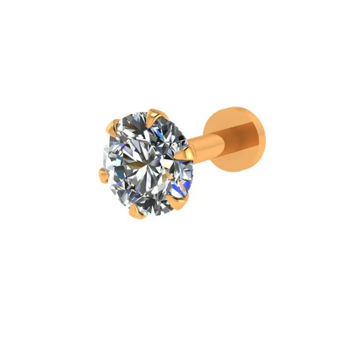 Diamond Nosepin – Classic Gold Plated Minimal Bridal Stud - Image 3