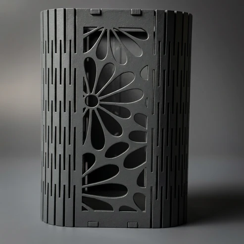 Floral Mesh Pen Holder – Laser Cut MDF Desk Organizer