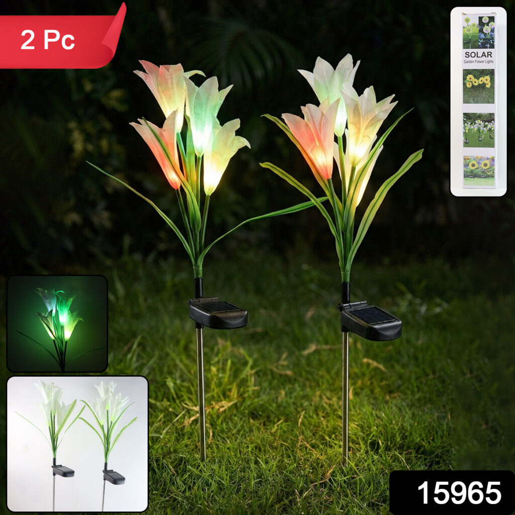 Solar garden flower lights