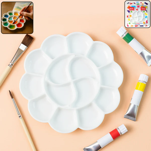 Color Mixing Palette – Spacious Flower-Shaped Paint Palette for Artists